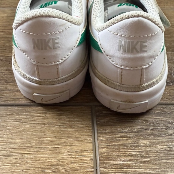 Nike Little Kids Court Legacy Leather Sneakers White/Green 1Y Velcro School - Picture 7 of 11